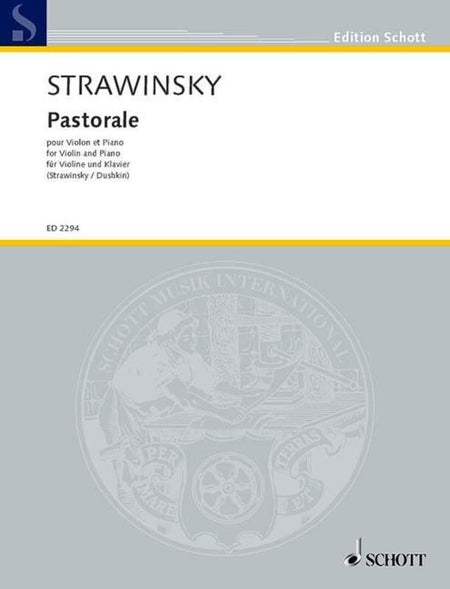 STRAVINSKY - PASTORALE VIOLIN/PIANO