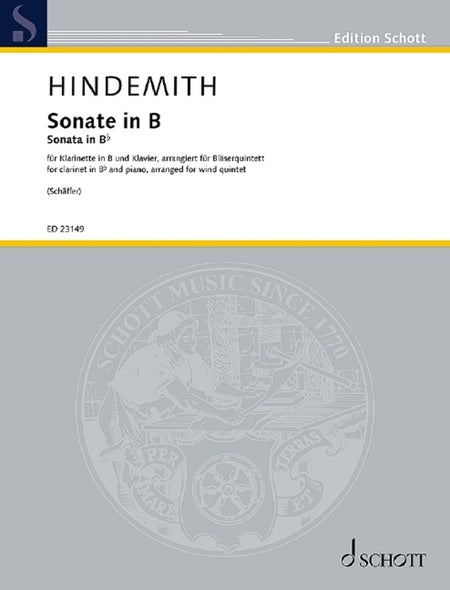 HINDEMITH - CLARINET SONATA ARRANGED WIND QUINTET SC/PTS
