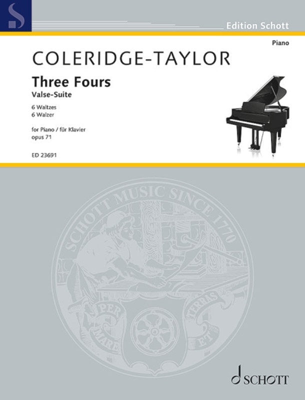 COLERIDGE-TAYLOR - THREE FOURS VALSE SUITE 6 WALTZES PIANO