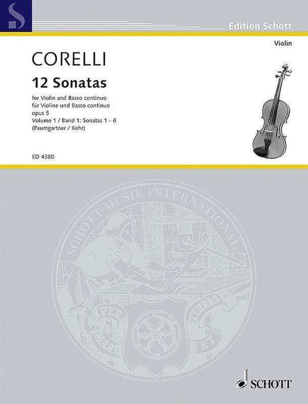 CORELLI - 12 SONATAS OP 5 BK 1 VIOLIN/PIANO