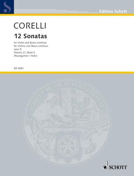 CORELLI - 12 SONATAS OP 5 BK 2 VIOLIN/PIANO