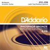 D'ADDARIO EJ19 PHOSPHOR BRONZE ACOUSTIC GUITAR STRINGS, BLUEGRASS, 12-56