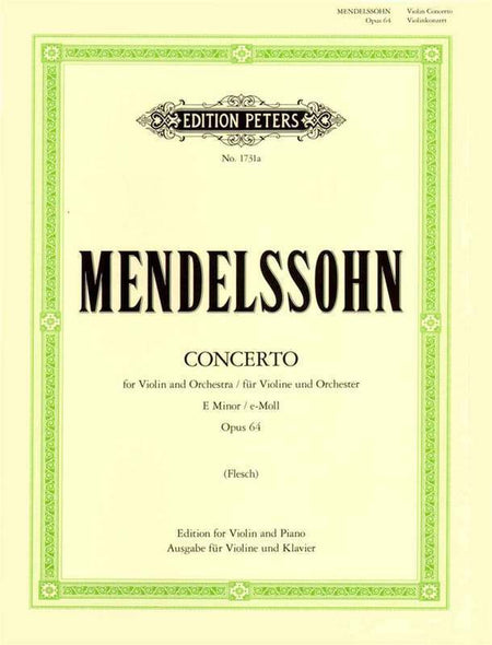 MENDELSSOHN - CONCERTO E MINOR OP 64 VIOLIN/PIANO