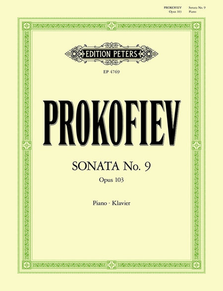 PROKOFIEFF - SONATA NO 9 OP 103 FOR PIANO