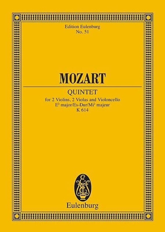 MOZART - STRING QUINTET E FLAT K 614 STUDY SCORE
