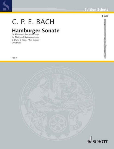 CPE BACH - SONATA G WQ 133 HAMBURG FLUTE/PIANO