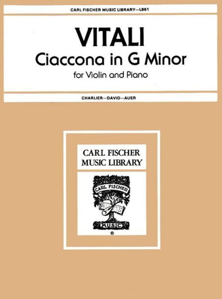 VITALI - CHACONNE G MINOR VIOLIN/PIANO