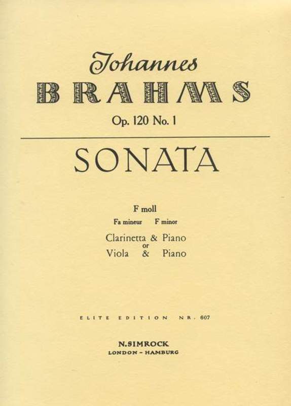 BRAHMS - SONATA OP 120 NO 1 CLARINET/PIANO