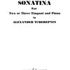 TCHEREPNIN - SONATINA FOR TWO OR THREE TIMPANI AND PIANO