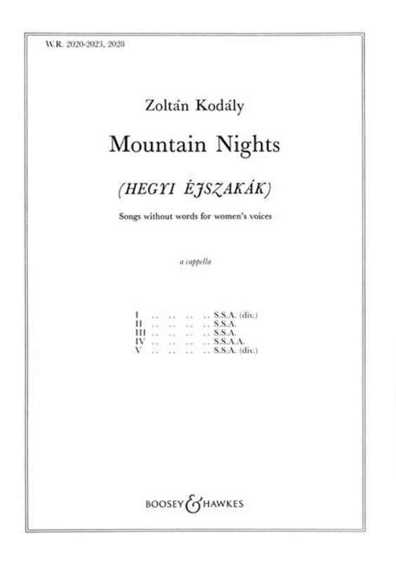 MOUNTAIN NIGHTS COMPLETE SSAA DIV A CAPPELLA