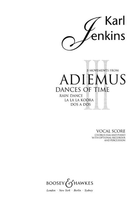 ADIEMUS III DANCES OF TIME SSA VOCAL SCORE