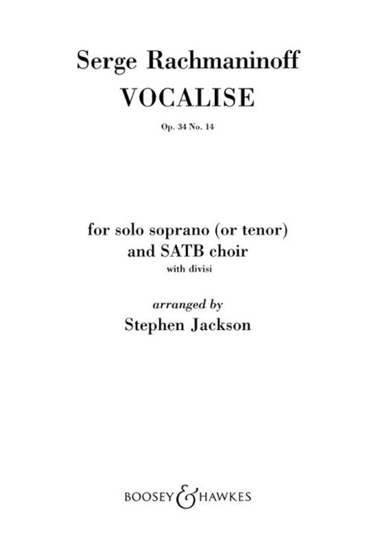 VOCALISE CHORAL SCORE SOP OR TEN AND MIXED CHOIR