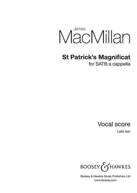ST PATRICKS MAGNIFICAT SATB A CAPPELLA