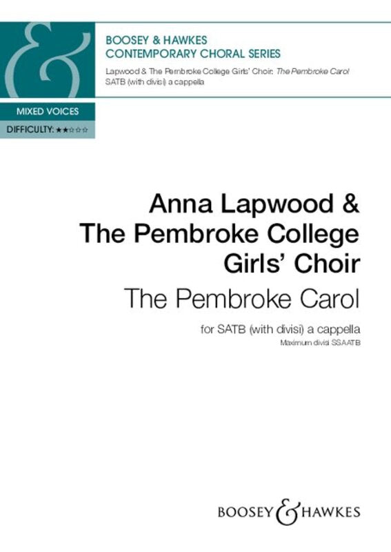 THE PEMBROKE CAROL SATB DIVISI A CAPPELLA