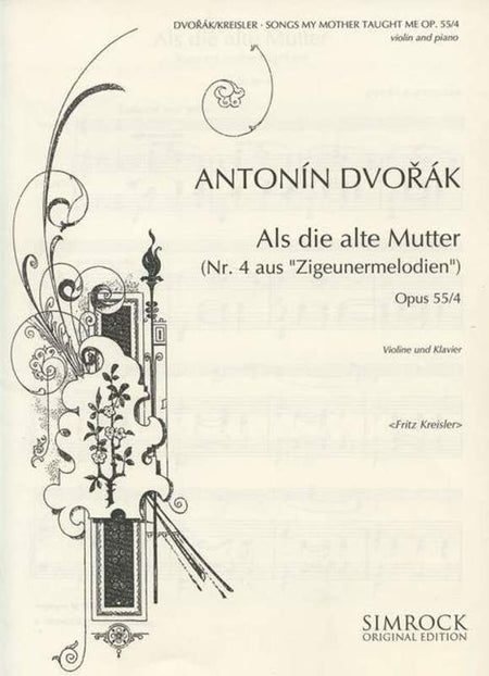 DVORAK - SONGS MY MOTHER OP 55/4 VIOLIN/PIANO