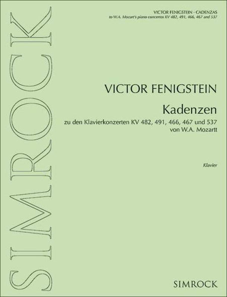CADENZAS FOR MOZART PIANO CONCERTOS
