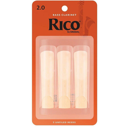 Rico by D'Addario Bass Clarinet Reeds, Strength 2, 3-pack