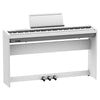 Roland FP30XWHS Piano Kit Bundle White with Wooden Stand, 3-Pedal Unit