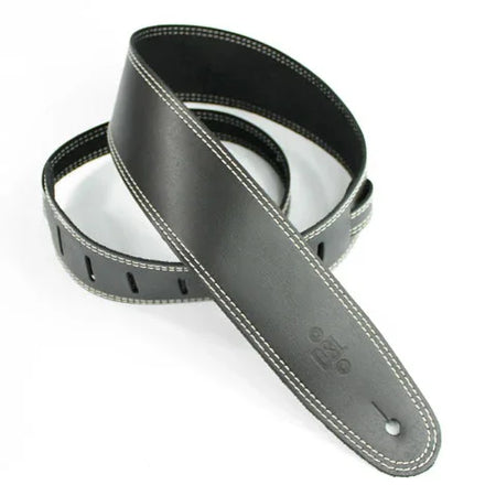 2.5 INCH SINGLE LAYER STRAP BLACK/BEIGE STITCH