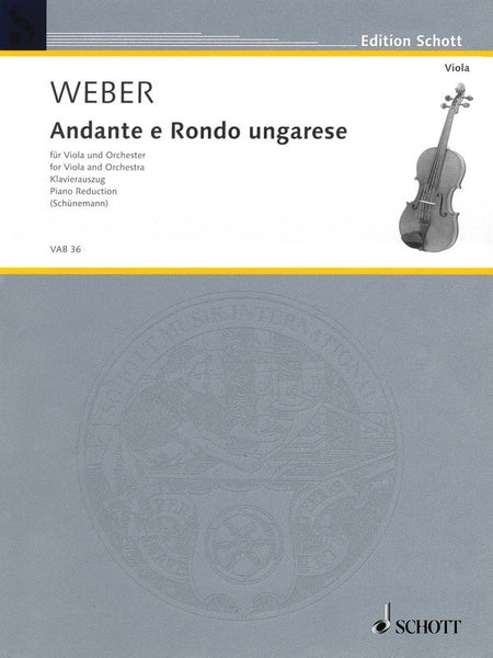 WEBER - ANDANTE AND RONDO UNGARESE OP 35 VIOLA/PIANO