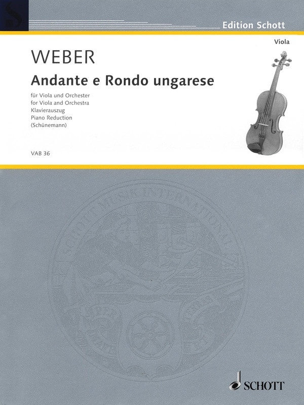 WEBER - ANDANTE AND RONDO UNGARESE OP 35 VIOLA/PIANO