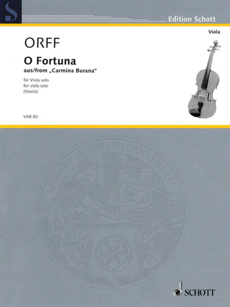 O FORTUNA FROM CARMINA BURANA VIOLA SOLO