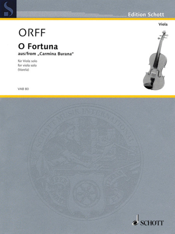 O FORTUNA FROM CARMINA BURANA VIOLA SOLO
