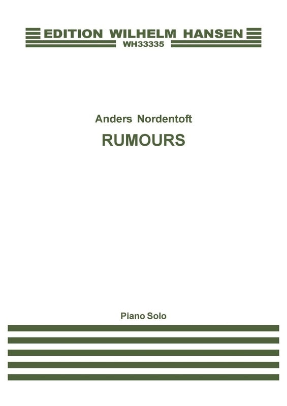NORDENTOFT - RUMOURS FOR PIANO SOLO