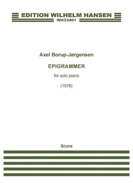 BORUP-JORGENSEN - EPIGRAMMER OP 87 FOR PIANO