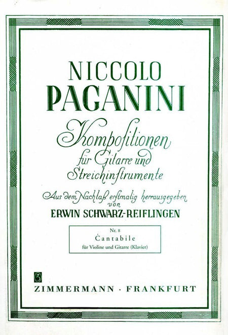 PAGANINI - CANTABILE FOR VIOLIN/GUITAR (PIANO)