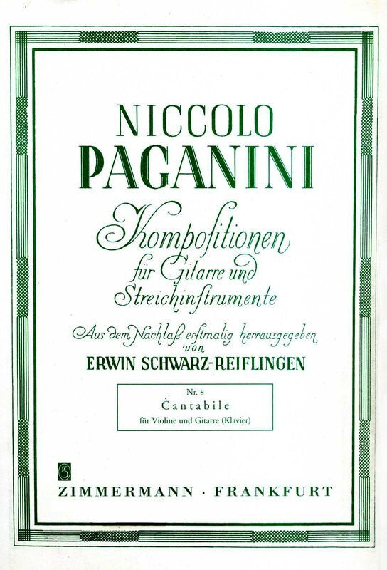 PAGANINI - CANTABILE FOR VIOLIN/GUITAR (PIANO)