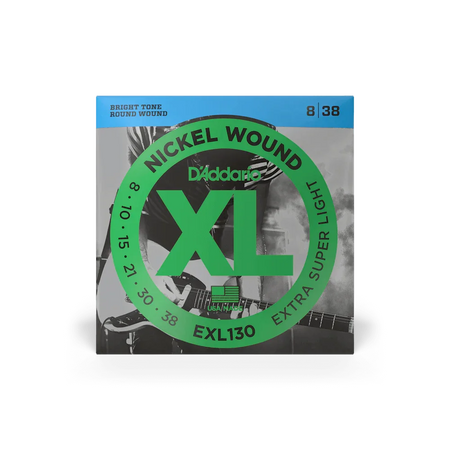 D'Addario EXL130 Nickel Wound Electric Guitar Strings, Extra-Super Light, 8-38