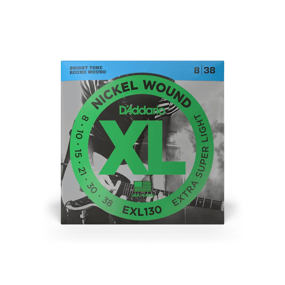 D'Addario EXL130 Nickel Wound Electric Guitar Strings, Extra-Super Light, 8-38
