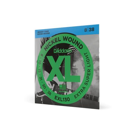 D'Addario EXL130 Nickel Wound Electric Guitar Strings, Extra-Super Light, 8-38