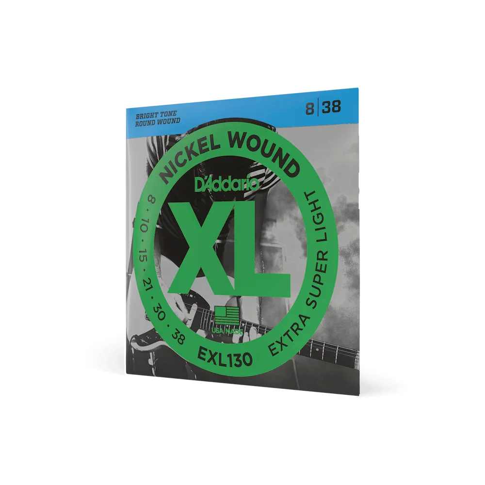 D'Addario EXL130 Nickel Wound Electric Guitar Strings, Extra-Super Light, 8-38