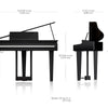 Roland GP3 Digital Grand Piano w/Matching Bench - Polished Ebony